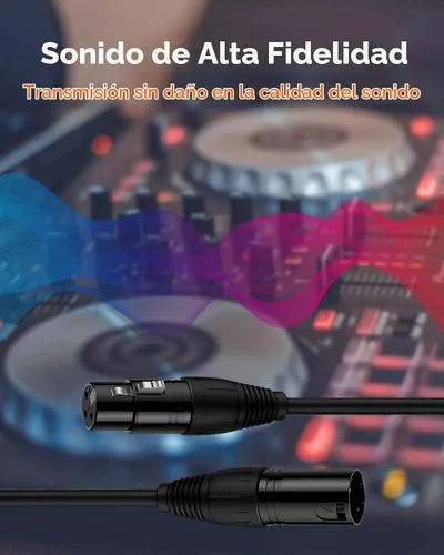 Vista 5 de CableCreation Cable XLR corto de 3 pies, cable de micrófono macho a hembra, balanceado de 3 pines compatible con micrófono Shure SM, Behringer