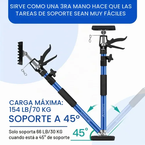 Vista 2 de 2PK poste de soporte, sistema de soporte telescópico de acero ajustable rápido de tercera mano, varilla de soporte, soporta hasta 154 libras