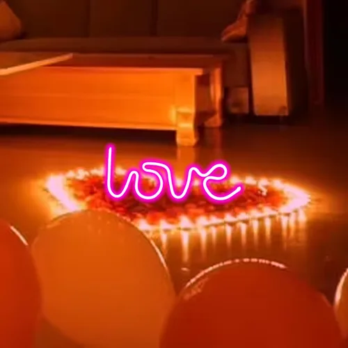 Vista 3 de Letrero de neón de amor para dormitorio, USB o batería, luz de neón para pared, luz de neón LED como letreros de pared de neón para niñas, letrero
