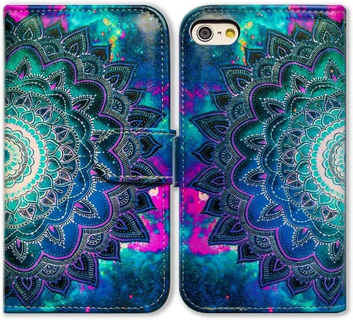 Vista 18 de Bcov - Funda para iPod Touch 7/iPod Touch 6, diseño de libélula colorida funda de piel con tapa y función atril para iPod Touch 7/6/5