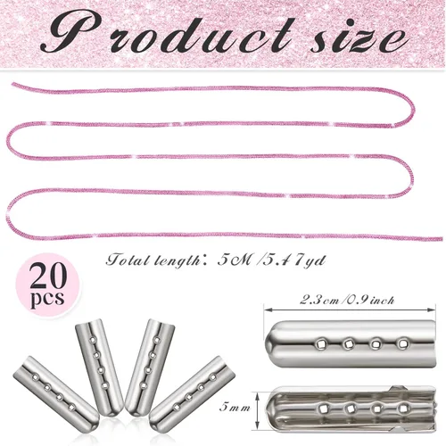 Vista 2 de MTLEE Rhinestone Shoe Laces Bling Shoe Laces Rhinestone Diamond Hoodie String Glitter Cords for Sneakers with Aglets