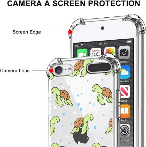 Vista 2 de ZIYE Funda protectora transparente compatible con iPod Touch 7ª generación, iPod Touch 6 5, funda protectora a prueba de golpes para iPod Touch