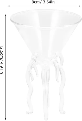 Vista 4 de DOITOOL Creative Octopus - Juego de 2 copas de cóctel de medusas para el hogar, bar, fiesta, cristalería transparente para brindis
