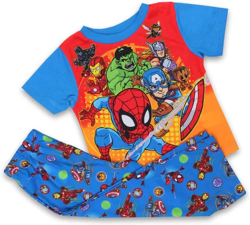 Vista 7 de Super Hero Adventures Avengers - Conjunto de pijama de 2 piezas para niños pequeños