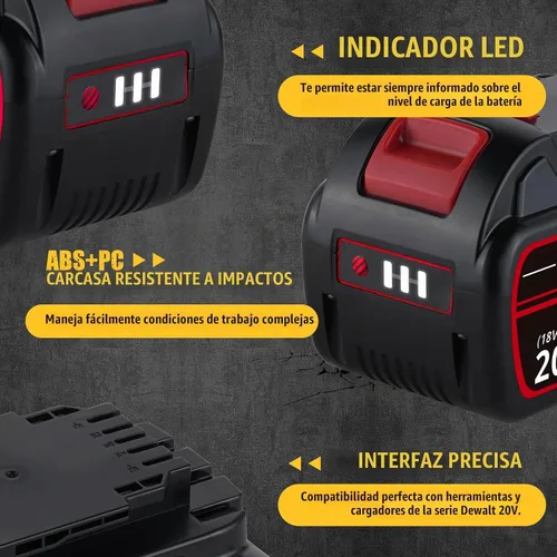 Vista 4 de VANON 9.0Ah DCB606 Reemplazo para batería DeWalt 20V/60V MAX