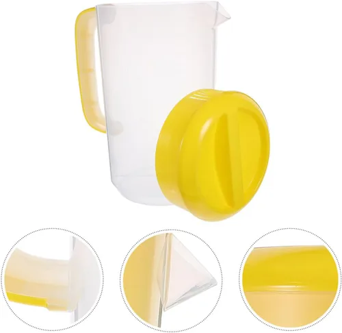 Vista 7 de Jarra de agua grande de plástico con tapa, jarra de agua para bebidas de 1 galón/4 L, jarra de colación inastillable con tapa redonda para jugo