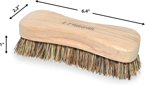 Vista 2 de Juego de cepillos de limpieza totalmente natural de madera Mango de madera Cepillo de cerdas de palmera para limpieza Productos de limpieza