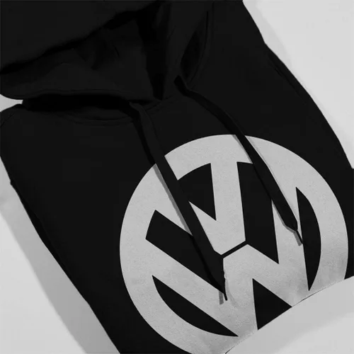 Vista 4 de Volkswagen Sudadera negra con capucha para hombre con logotipo clásico de VW