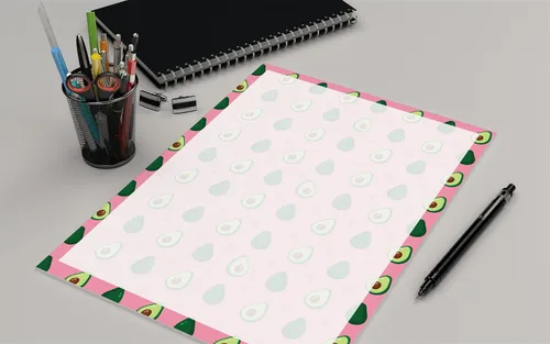 Vista 2 de Papelería de Aguacate - 8.5 x 11-60 Hojas de membrete - Papel de Receta - Papel de Receta (Avocado)