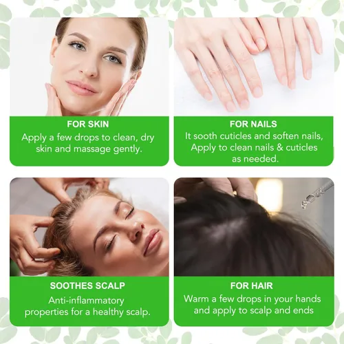 Vista 8 de Aceite de moringa para cabello, 2.02 onzas líquidas, aceite de semilla de moringa 100% natural sin refinar prensado en frío para cabello, cara