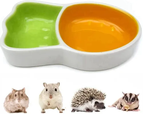 Vista 10 de Cuenco de comida para conejos, de cerámica, conejillos de indias, comedero de heno, plato de comida para agua, resistente a masticar, comedero