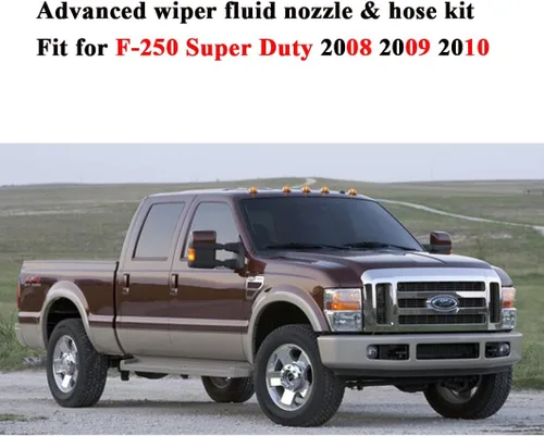 Vista 3 de 7C3Z-17K605-A Kit de manguera de boquilla de líquido de limpiaparabrisas para Ford Super Duty F-250 F-350 F-450 F-550 F-550 Boquillas de chorro