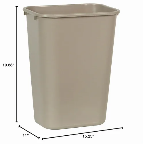 Vista 2 de Rubbermaid Commercial Products - Basurero de escritorio de resina plástica Beige