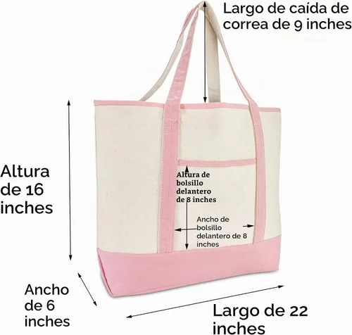 Vista 5 de DALIX Bolso de mano de lona de algodón para mujer Bolsos de hombro grandes Monograma rosa A - Z K