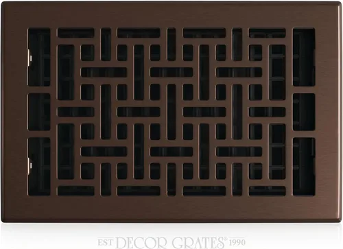 Vista 64 de Decor Grates Registro de suelo oriental AJH212-RB, 2 x 12 pulgadas, acabado de bronce frotado