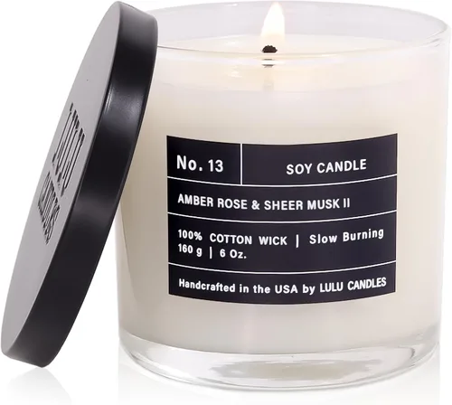 Vista 62 de Lulu Candles After Dark - Teca Caoba Vela Perfumada de Soja de Lujo en Frasco Vertida a Mano en los EE.UU. Altamente Perfumada y Duradera