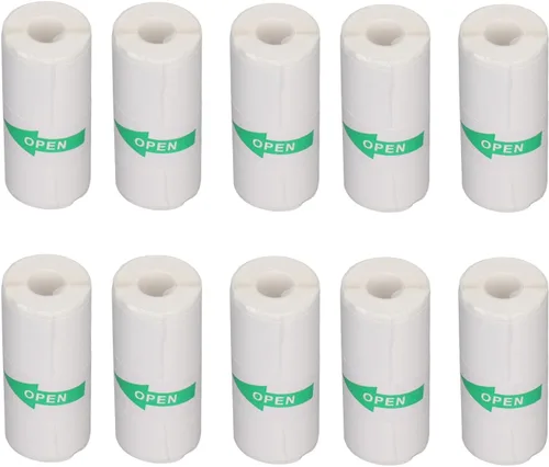 Vista 3 de Papel de impresora térmica, 10 rollos de papel de impresión autoadhesivo, mini papel de impresión de 2.244 x 0.984 in, papel de impresión térmico