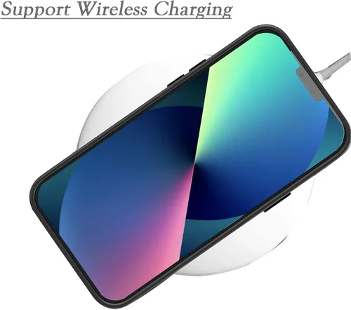 Vista 7 de Unov Funda diseñada para iPhone 13, funda negra con [patrón antideslizante en relieve], protección delgada a prueba de golpes [TPU antiarañazos]