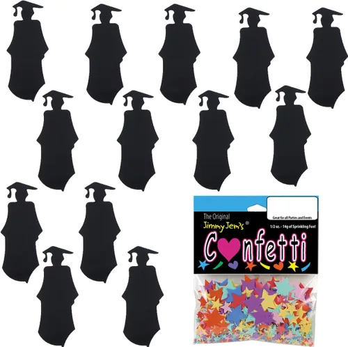 Vista 3 de Confeti Grad Standing Negro - Paquete al por menor #9070 QS0