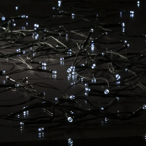 Vista 6 de Cadena de luces para exteriores – Iluminación colgante con energía solar con luces blancas frías para patio, patio trasero, jardín y eventos por