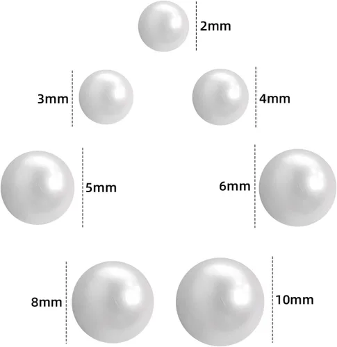 Vista 6 de 5600 cuentas de media perla para manualidades, manualidades, manualidades, álbumes de recortes, fabricación de joyas, maquillaje, zapatos