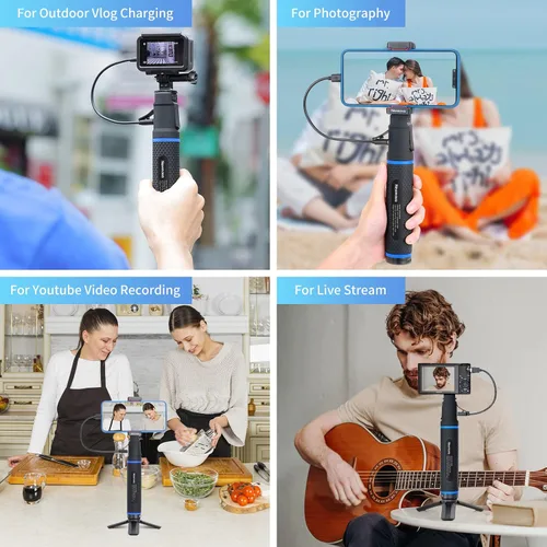 Vista 7 de Newmowa Luz de relleno para selfie+agarre de mano de potencia de 10000mAh