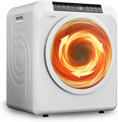 Vista 8 de Bonnlo Secadora de ropa portátil de 3.5 pies cúbicos, máquina secadora de tambor de carga frontal con panel de control LED y tambor de acero Gris