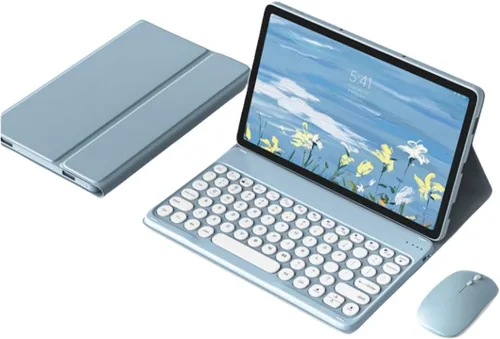 Vista 13 de kaidisen Funda de teclado para Galaxy Tab S6 Lite de 10.4 pulgadas con teclado y mouse Bluetooth, cubierta de teclado desmontable de color caramelo