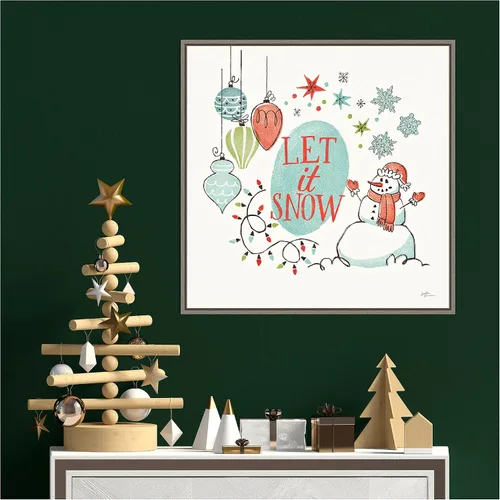 Vista 7 de Amanti Art Lienzo enmarcado para pared, 22 x 22 pulgadas, diseño retro de Janelle Penner, lienzo enmarcado para pared, obras de arte de vacaciones