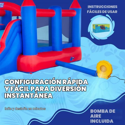 Vista 3 de Sunny & Fun Castillo animoso inflable con doble diapositiva
