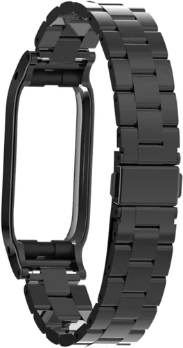 Vista 5 de Correa de reloj de metal compatible con Samsung Galaxy Fit2 SM-R220 de acero inoxidable con marco protector de caja de repuesto para Fit 2 SM-R220