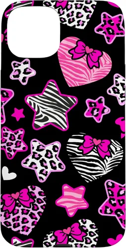 Vista 9 de Funda Bimbo Y2K para iPhone 16 McBling Estética Corazón Estrella Leopardo Zebra Rosa Y2K