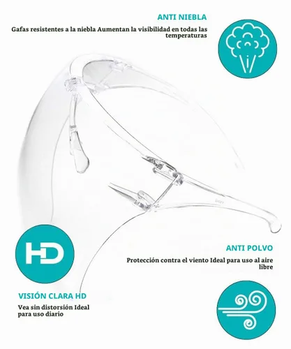 Vista 2 de zeroUV - Lentes de protección para la cara con visera de cobertura completa/lentes de sol (antiniebla/filtro de luz azul)