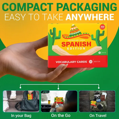 Vista 9 de Tarjetas didácticas de vocabulario en español – 300 palabras y frases para principiantes y adultos – Aprender español con guía de pronunciación