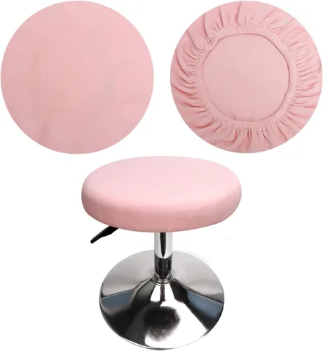 Vista 9 de Fundas redondas de terciopelo para taburetes de bar de 12-16 pulgadas, fundas redondas, lujosas, elásticas, resistentes a las arrugas, lavables, a