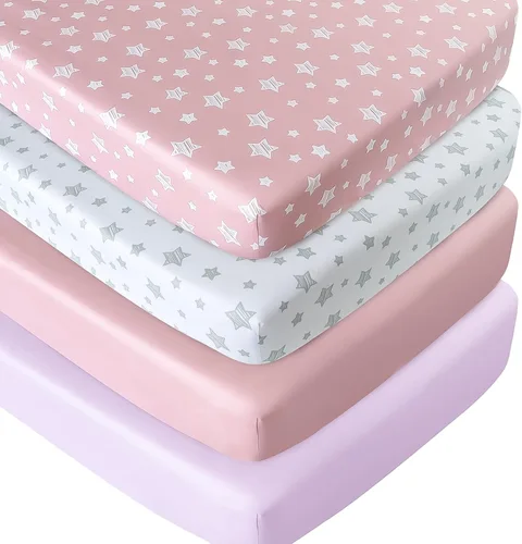 Vista 13 de Juego de sábanas de moisés de 4 piezas para bebé niño o niña, ajuste universal para colchón ovalado, con forma de reloj de arena y rectangular, gris