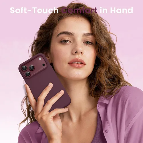 Vista 6 de GONEZ Funda magnética para iPhone 17 Pro, compatible con MagSafe, forro de microfibra antiarañazos y protector de pantalla, control de cámara