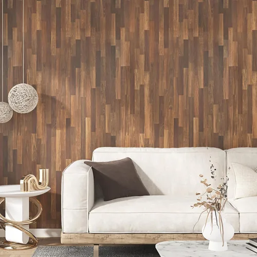 Vista 5 de Papel de contacto marrón oscuro para encimeras, papel de contacto de madera para armarios, tablones de madera extraíbles, papel tapiz de vinilo