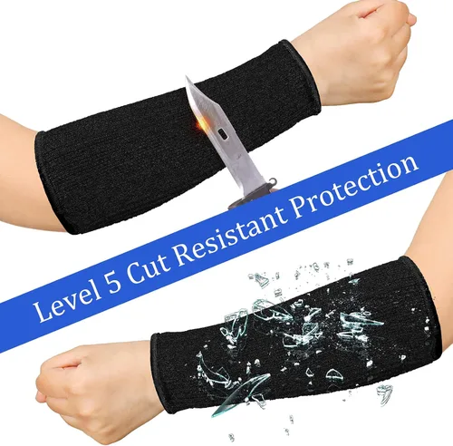 Vista 3 de Geyoga 2 pares de mangas resistentes a los cortes, manga protectora de brazo de nivel 5 para piel fina y moretones, jardinería para hombres