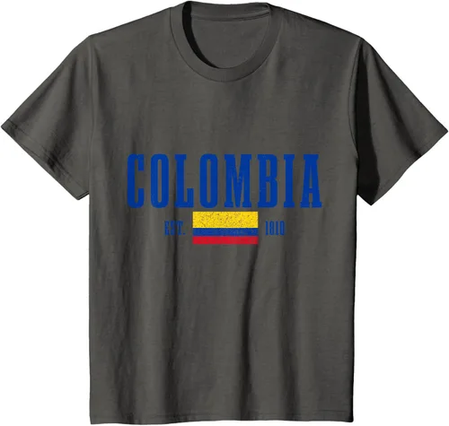 Vista 36 de Colombia Est. 1810 - Camiseta de Colombia Vintage, Negro, S