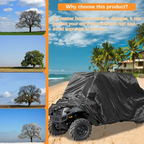 Vista 5 de Zpana Cubierta para ATV, impermeable al aire libre, resistente, a prueba de viento, Ripstop, protector para 4 ruedas, accesorios de cubierta