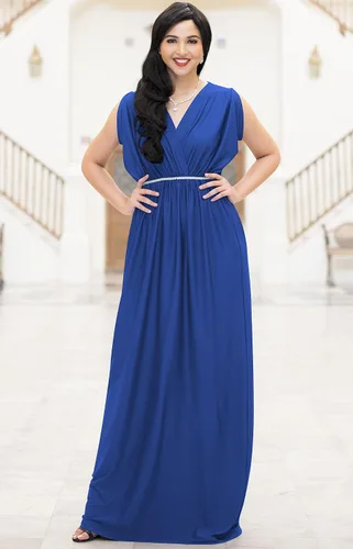 Vista 3 de KOH KOH - Vestido largo para mujer con cuello en V, para maternidad, dama de honor, estilo dolmán
