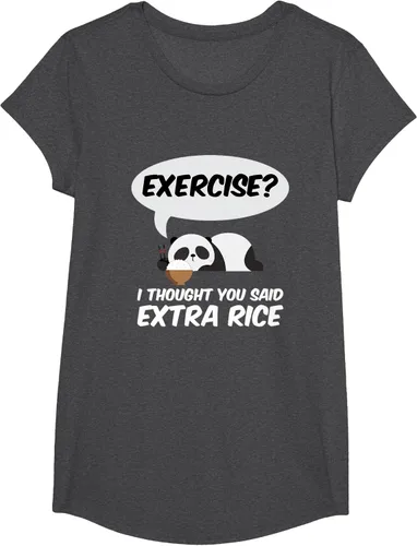 Vista 81 de ¿Ejercicio? I Thought You Said Extra Rice Panda Gift T-Shirt, Negro, S