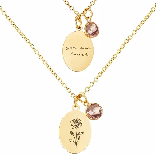 Vista 12 de Birth Flower Necklace December Birthstone Necklace Charm Necklace for Mom Birthday Gifts Gold Chain Dainty Gold Necklace for Women Womens Jewelry