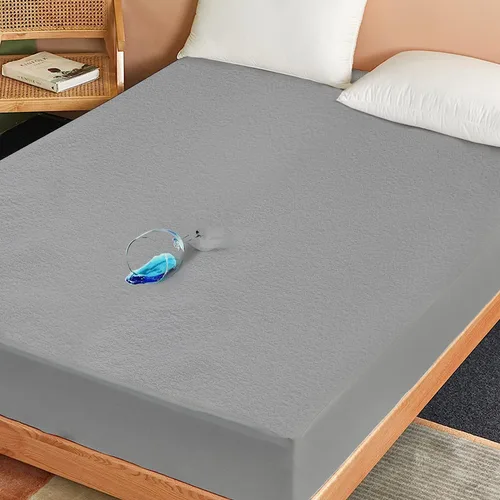 Vista 4 de SKY BEDDINGS Protector de colchón impermeable de tamaño individual, funda de colchón de rizo de alta calidad, ultrasuave, transpirable, sin ruido