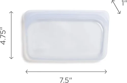 Vista 5 de Stasher Bolsa de Silicona Premium Reutilizable para Almacenamiento de Alimentos y Snacks, Aqua, Apta para Microondas, Sous Vide, Lavavajillas, Horno