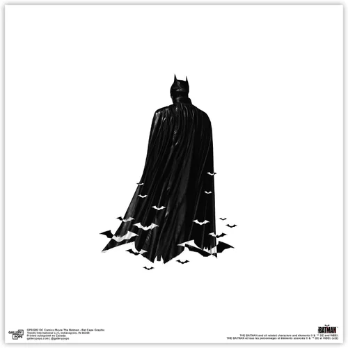 Vista 10 de Gallery Pops DC Comics The Batman - Arte de pared gráfico de capa de murciélago, versión enmarcada negra, 12 x 12 pulgadas