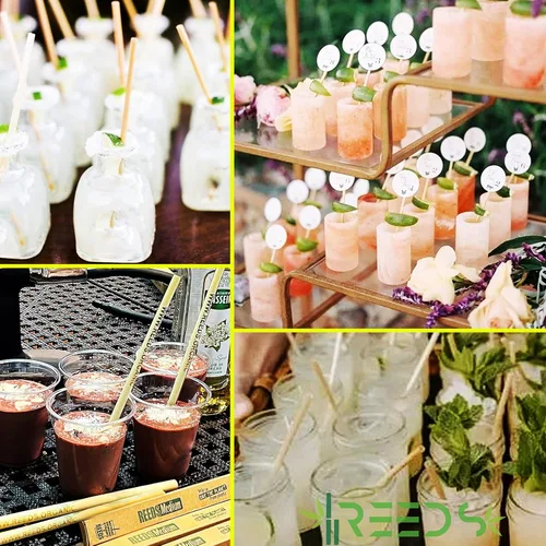 Vista 6 de Pajitas de caña ecológicas, biodegradables, 100% a base de plantas, de un solo uso, similar al bambú, para batidos, batidos, cócteles congelados
