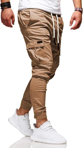 Vista 2 de BUXKR Pantalones cargo para hombre, pantalones casuales de senderismo, pantalones de entrenamiento para hombre