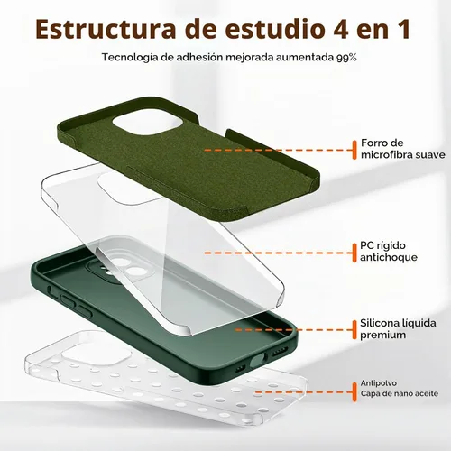 Vista 3 de SUPFINE - Funda diseñada para iPhone 12, silicona líquida premium con [forro de microfibra suave antiarañazos][protección de cámara mejorada], funda